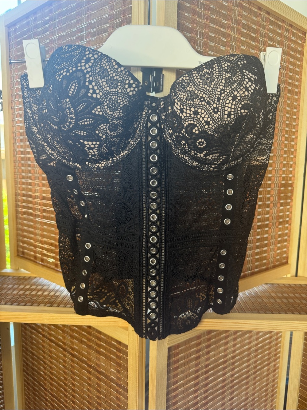 Victoria's Secret Black Lace Bustier Corset N0339